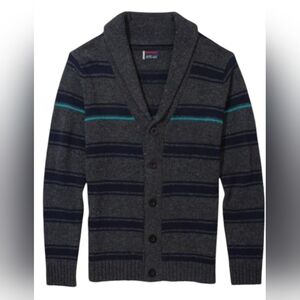 Men's UnionBay Button Down Grey Stripe Sweater size S Grandpa, Preppy, Knit Herr